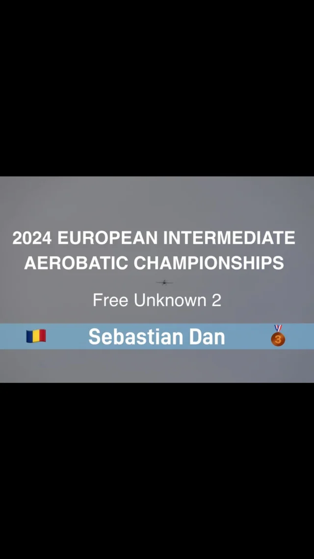 Sebastian Dan joined his teammates on the podium once again with a 🥉 bronze medal in Programme 3 at the European Intermediate Aerobatic Championships in Clinceni, Romania.